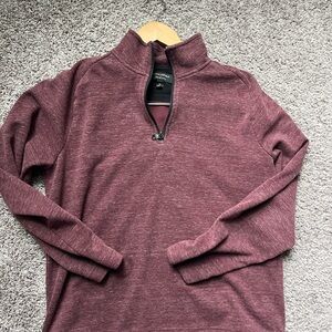 Banana Republic Men's Maroon Zip-Up Sweater